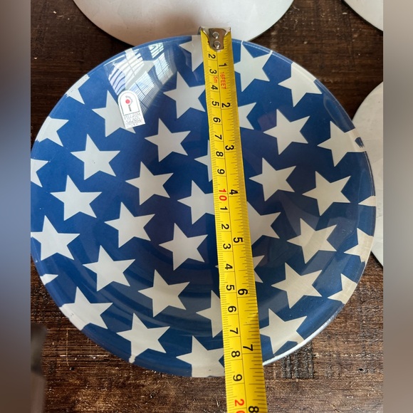 Vintage Pilgrim Glass Silhouette Set of 4 Bowls Reverse Paint Blue White Stars - Picture 4 of 6